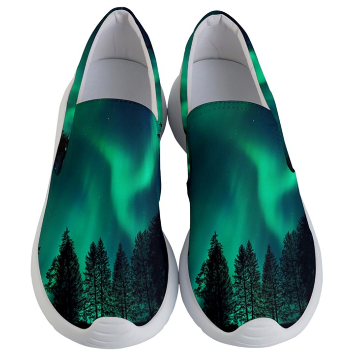 Aurora Northern Lights Phenomenon Atmosphere Sky Women s Lightweight Slip Ons