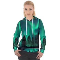 Aurora Northern Lights Phenomenon Atmosphere Sky Women s Overhead Hoodie by Jancukart