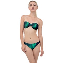 Aurora Northern Lights Phenomenon Atmosphere Sky Classic Bandeau Bikini Set by Jancukart