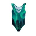 Aurora Northern Lights Phenomenon Atmosphere Sky Kids  Frill Swimsuit View2