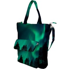 Aurora Northern Lights Phenomenon Atmosphere Sky Shoulder Tote Bag by Jancukart