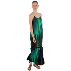 Aurora Northern Lights Phenomenon Atmosphere Sky Cami Maxi Ruffle Chiffon Dress