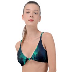 Aurora Northern Lights Phenomenon Atmosphere Sky Knot Up Bikini Top by Jancukart