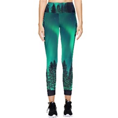 Aurora Northern Lights Phenomenon Atmosphere Sky Pocket Leggings  by Jancukart