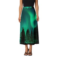 Aurora Northern Lights Phenomenon Atmosphere Sky Classic Midi Chiffon Skirt by Jancukart