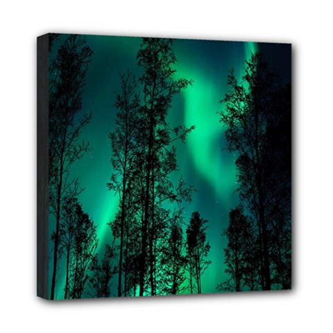 Aurora Northern Lights Celestial Magical Astronomy Mini Canvas 8  X 8  (stretched)