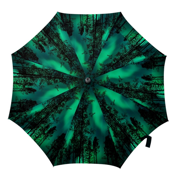 Aurora Northern Lights Celestial Magical Astronomy Hook Handle Umbrellas (Medium)