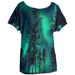 Aurora Northern Lights Celestial Magical Astronomy Women s Oversized Tee