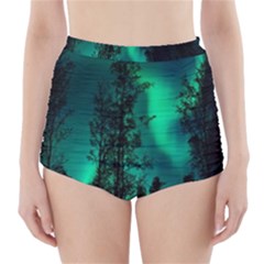 Aurora Northern Lights Celestial Magical Astronomy High-waisted Bikini Bottoms