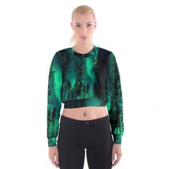 Aurora Northern Lights Celestial Magical Astronomy Cropped Sweatshirt