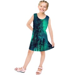 Aurora Northern Lights Celestial Magical Astronomy Kids  Tunic Dress