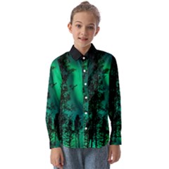 Aurora Northern Lights Celestial Magical Astronomy Kids  Long Sleeve Shirt