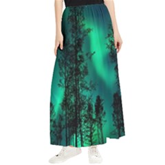 Aurora Northern Lights Celestial Magical Astronomy Maxi Chiffon Skirt by Jancukart