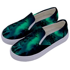 Aurora Northern Lights Celestial Magical Astronomy Kids  Canvas Slip Ons by Jancukart