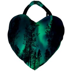 Aurora Northern Lights Celestial Magical Astronomy Giant Heart Shaped Tote