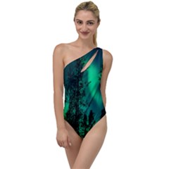 Aurora Northern Lights Celestial Magical Astronomy To One Side Swimsuit by Jancukart