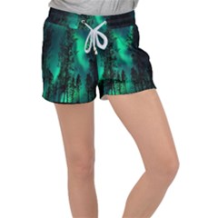 Aurora Northern Lights Celestial Magical Astronomy Velour Lounge Shorts