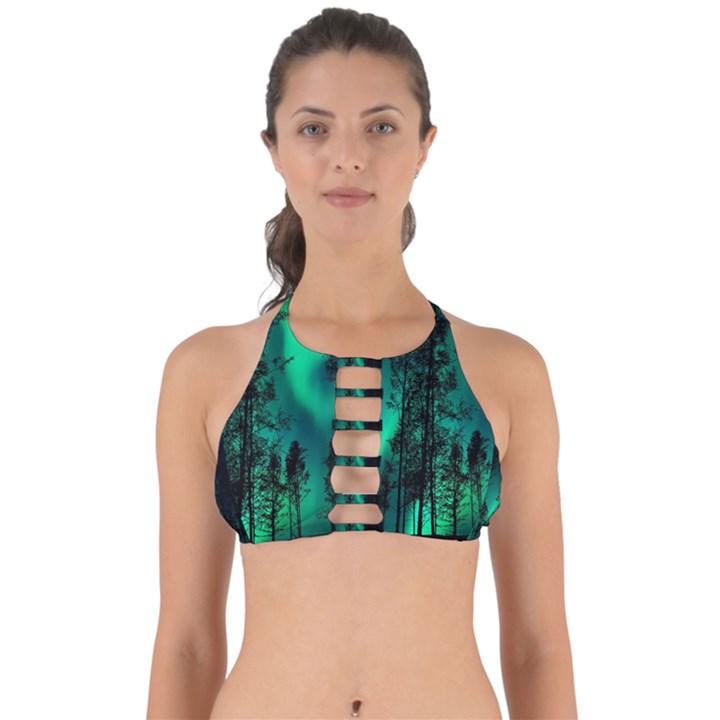 Aurora Northern Lights Celestial Magical Astronomy Perfectly Cut Out Bikini Top