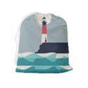 Lighthouse Ocean Nautical Sea Minimal Minimalist Drawstring Pouch (XL) View2