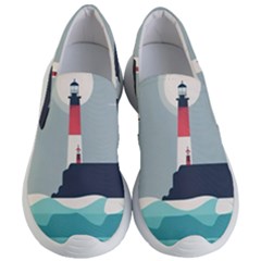 Lighthouse Ocean Nautical Sea Minimal Minimalist Women s Lightweight Slip Ons by Pakemis