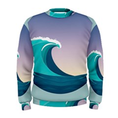 Tsunami Tidal Wave Wave Minimalist Ocean Sea 4 Men s Sweatshirt by Pakemis