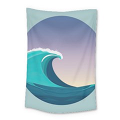 Tsunami Tidal Wave Wave Minimalist Ocean Sea 4 Small Tapestry by Pakemis