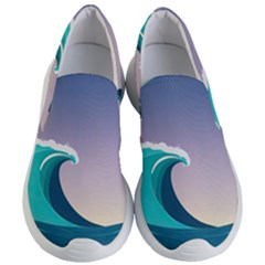 Tsunami Tidal Wave Wave Minimalist Ocean Sea 4 Women s Lightweight Slip Ons by Pakemis