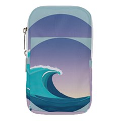 Tsunami Tidal Wave Wave Minimalist Ocean Sea 4 Waist Pouch (small) by Pakemis