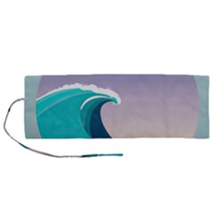 Tsunami Tidal Wave Wave Minimalist Ocean Sea 4 Roll Up Canvas Pencil Holder (m) by Pakemis