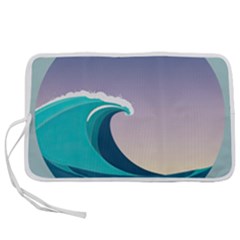 Tsunami Tidal Wave Wave Minimalist Ocean Sea 4 Pen Storage Case (s) by Pakemis