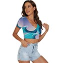 Tsunami Tidal Wave Wave Minimalist Ocean Sea 4 V-Neck Crop Top View3