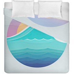 Tsunami Tidal Wave Wave Minimalist Ocean Sea Duvet Cover Double Side (king Size) by Pakemis