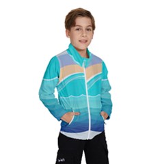 Tsunami Tidal Wave Wave Minimalist Ocean Sea Kids  Windbreaker by Pakemis