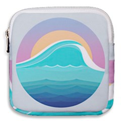 Tsunami Tidal Wave Wave Minimalist Ocean Sea Mini Square Pouch by Pakemis