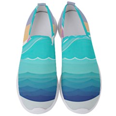 Tsunami Tidal Wave Wave Minimalist Ocean Sea Men s Slip On Sneakers by Pakemis