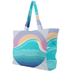 Tsunami Tidal Wave Wave Minimalist Ocean Sea Simple Shoulder Bag by Pakemis