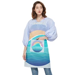 Tsunami Tidal Wave Wave Minimalist Ocean Sea Pocket Apron by Pakemis