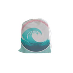 Tidal Wave Ocean Sea Tsunami Wave Minimalist Drawstring Pouch (small) by Pakemis