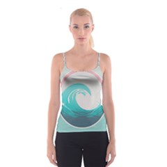 Tidal Wave Ocean Sea Tsunami Wave Minimalist Spaghetti Strap Top by Pakemis