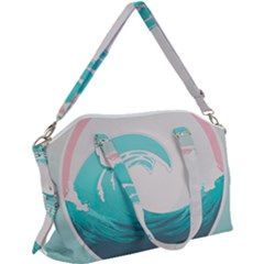 Tidal Wave Ocean Sea Tsunami Wave Minimalist Canvas Crossbody Bag by Pakemis