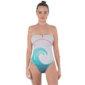 Tidal Wave Ocean Sea Tsunami Wave Minimalist Tie Back One Piece Swimsuit View1