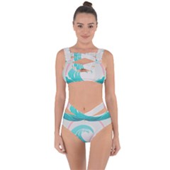 Tidal Wave Ocean Sea Tsunami Wave Minimalist Bandaged Up Bikini Set  by Pakemis