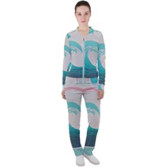 Tidal Wave Ocean Sea Tsunami Wave Minimalist Casual Jacket And Pants Set by Pakemis