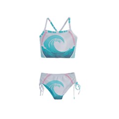 Tidal Wave Ocean Sea Tsunami Wave Minimalist Girls  Tankini Swimsuit by Pakemis