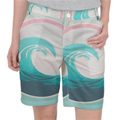 Tidal Wave Ocean Sea Tsunami Wave Minimalist Pocket Shorts by Pakemis