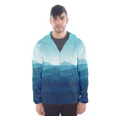 Ai Generated Ocean Waves Sea Water Nautical Men s Hooded Windbreaker by Pakemis