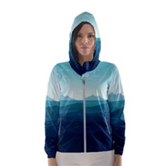 Ai Generated Ocean Waves Sea Water Nautical Women s Hooded Windbreaker by Pakemis