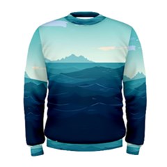 Ai Generated Ocean Waves Sea Water Nautical Men s Sweatshirt by Pakemis