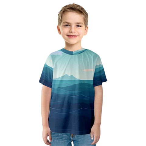 Ai Generated Ocean Waves Sea Water Nautical Kids  Sport Mesh Tee by Pakemis