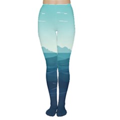 Ai Generated Ocean Waves Sea Water Nautical Tights by Pakemis